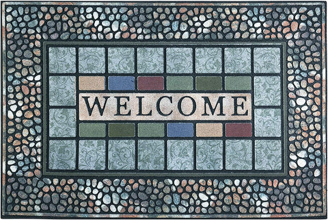 CHICHIC Rectangle Entrance Mat 18x30 at front door with dirt-trapping grooves