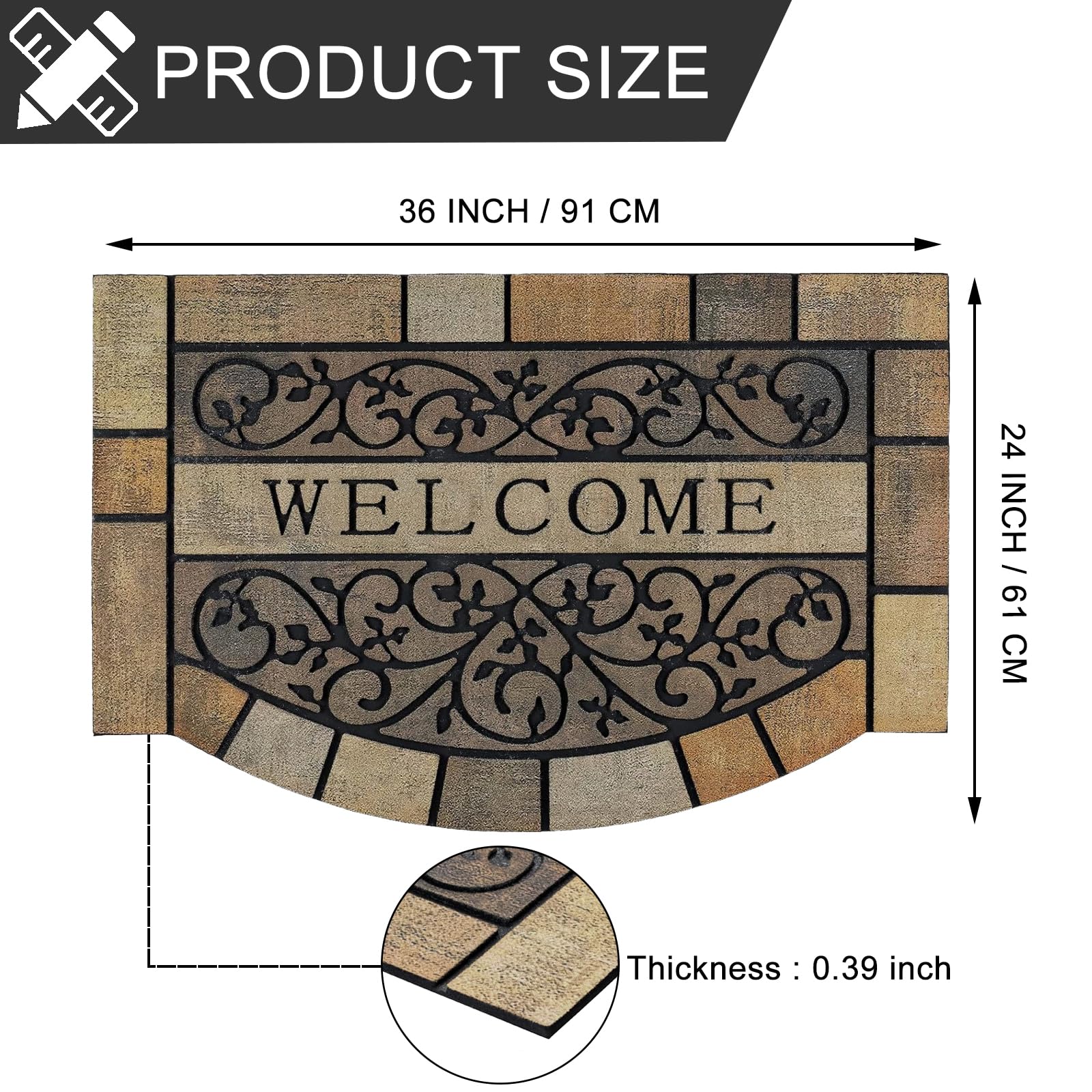 CHICHIC vine-pattern entrance mat adds curb appeal while cleaning footwear
