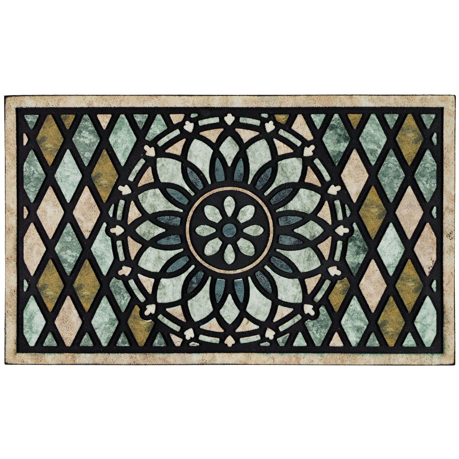 CHICHIC Welcome door mat 17x30 with floral design for stylish entryways.