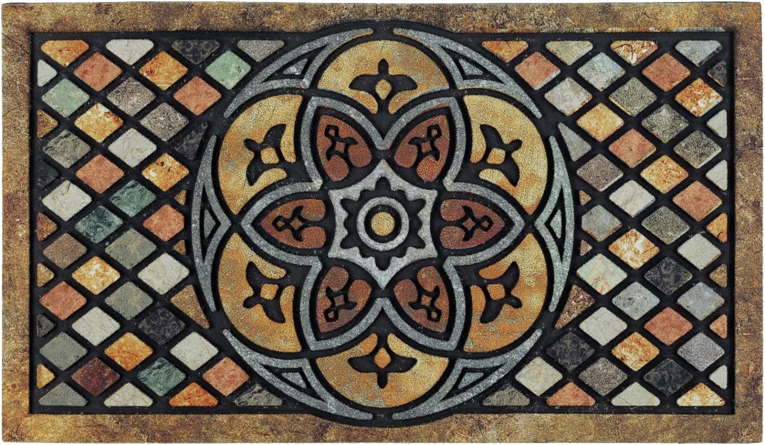 CHICHIC Welcome Door Mat 24x36 front view demonstrates heavy-duty construction for busy entrances.