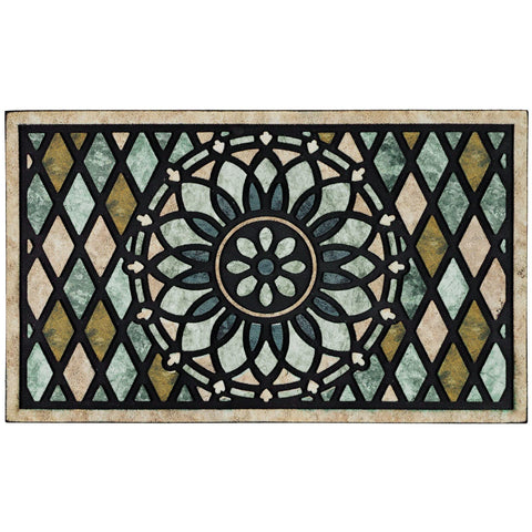 CHICHIC welcome door mat 24x36 with flower design, perfect for an inviting entry.