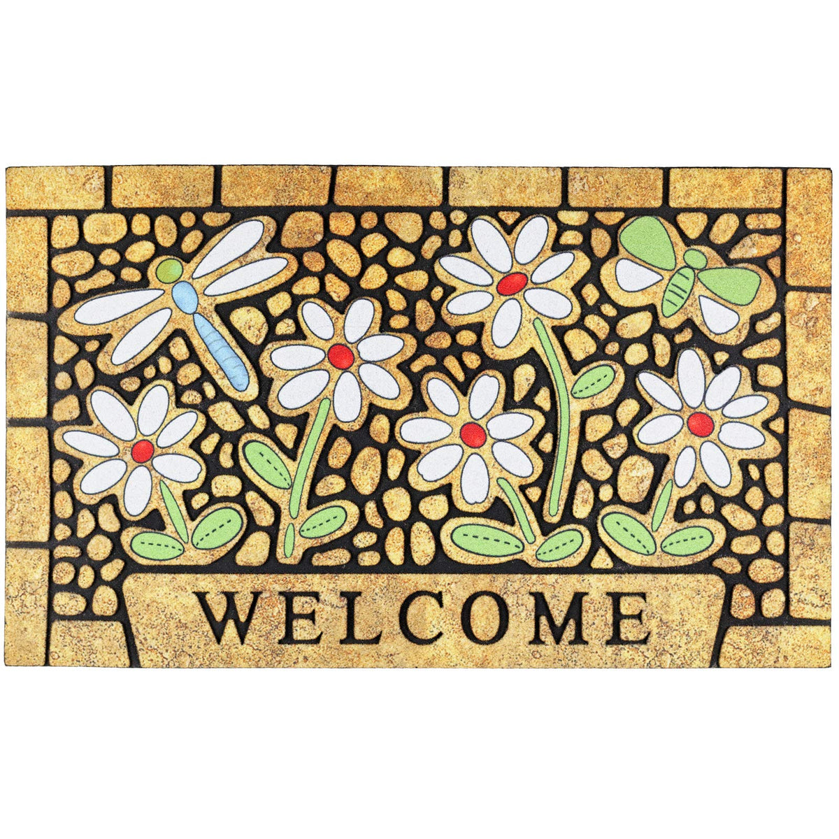 CHICHIC welcome door mat dragonfly design traps dirt at the entrance