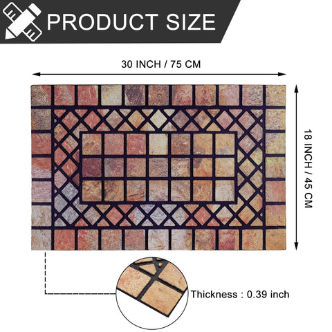 Chichic Welcome Door Mat flocked-fiber surface showcases colorful patterns that hide footprints.