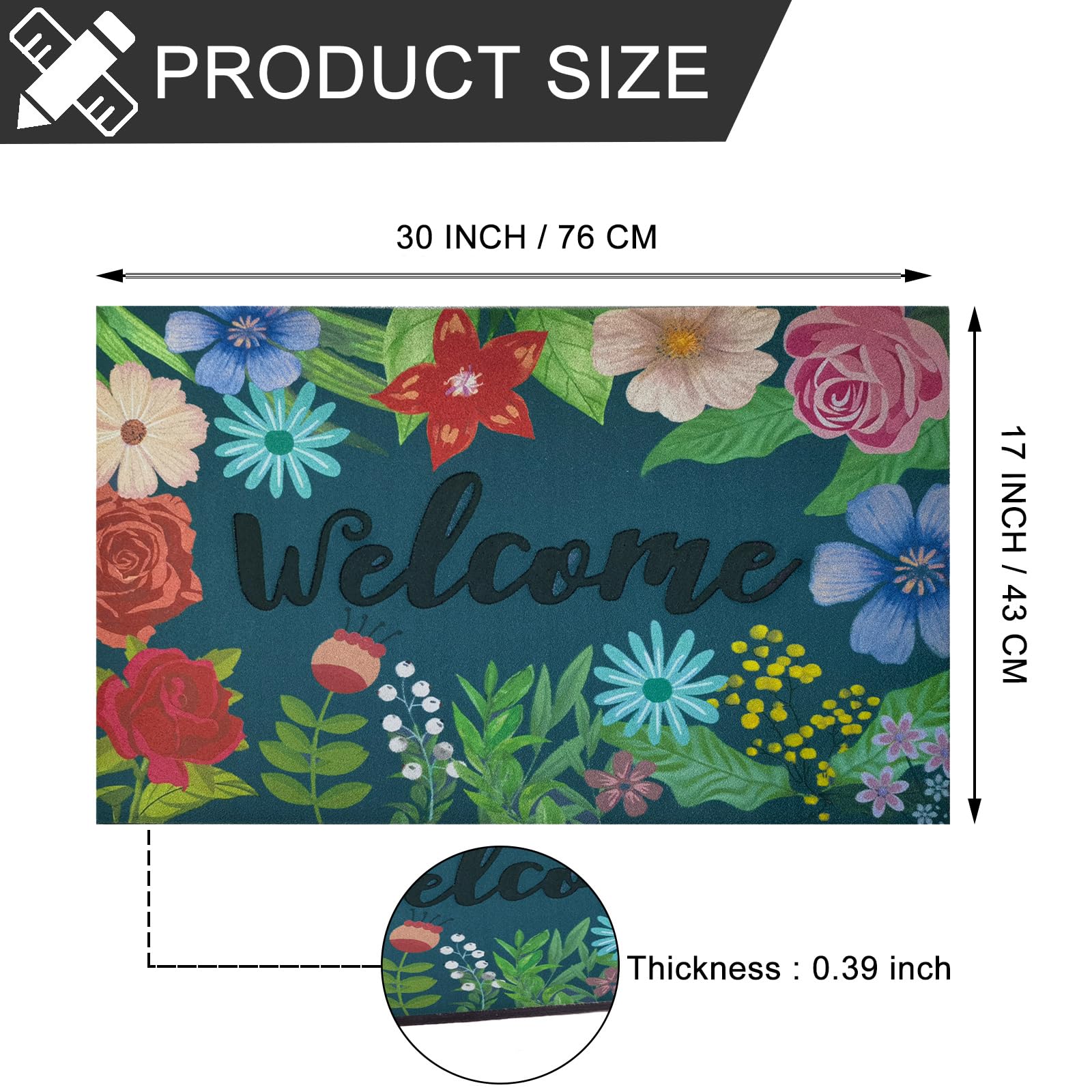 CHICHIC flocked fiber surface adds durability and style at the doorway