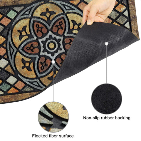 CHICHIC Welcome Door Mat features low-profile edges for easy door clearance.
