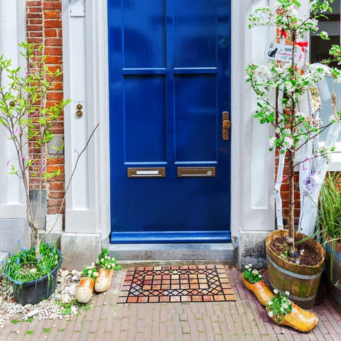 Chichic Welcome Door Mat colorful-design brightens porches and exteriors.