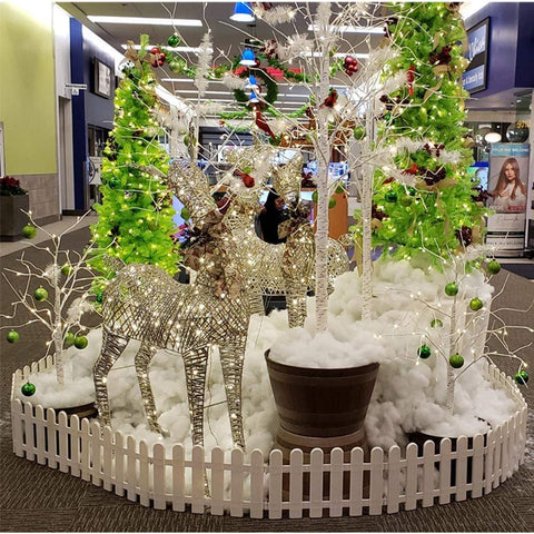 CHICIEVE hotel-style garden decor fence for upscale Christmas displays.