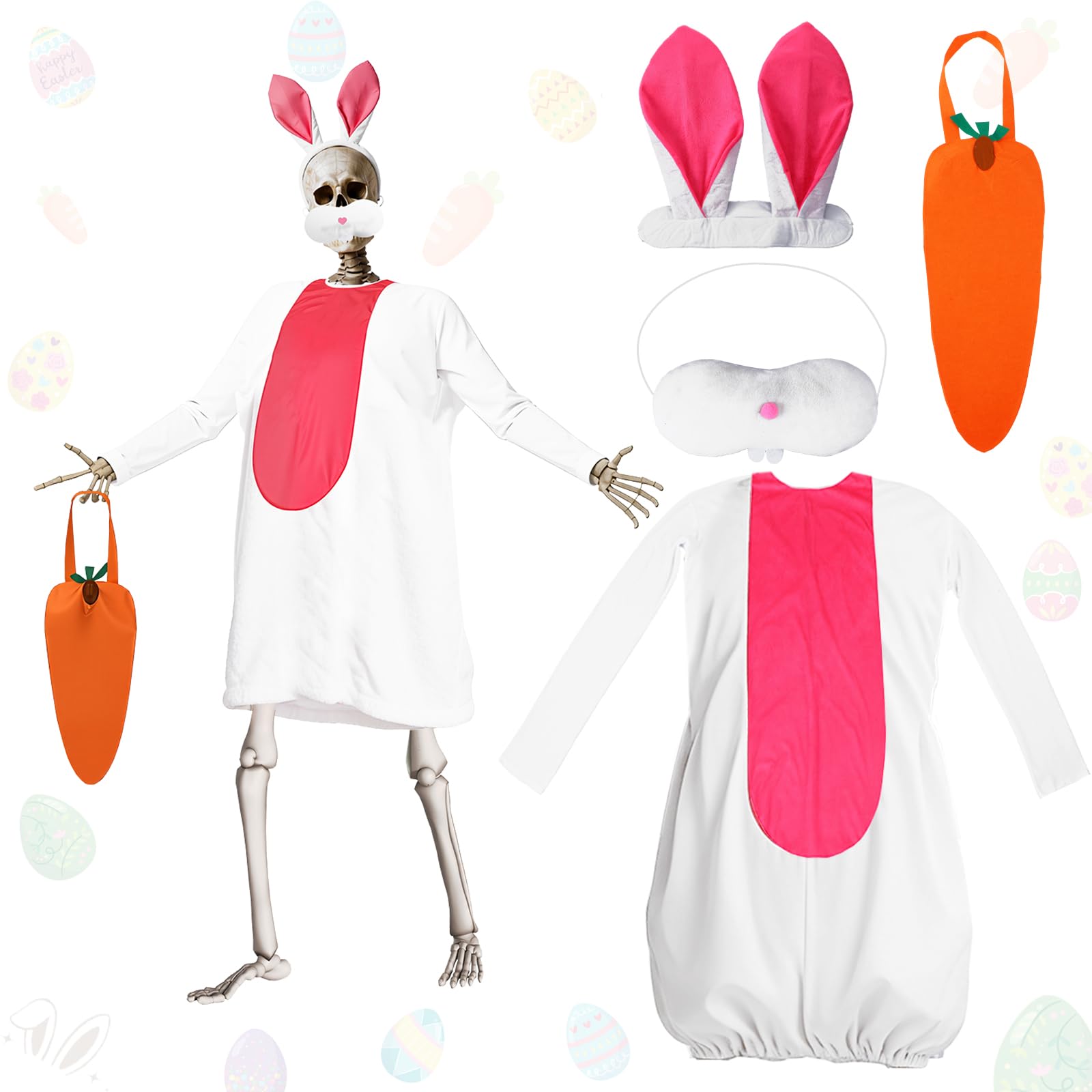 Chicingyou 12ft skeleton Easter ear enhances outdoor decor.