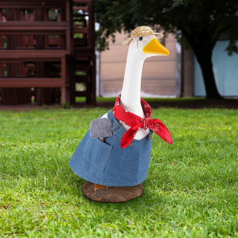 Chicingyou Gardener Goose Outfit overalls with shovel showcase cheerful yard whimsy