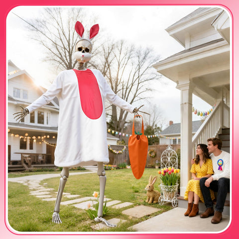 Chicingyou skeleton-costume-set boosts festive yard displays.