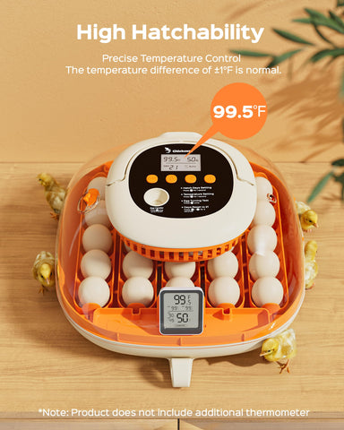 Chickcozy automatic egg turner mechanism promotes even development through hourly rotation.