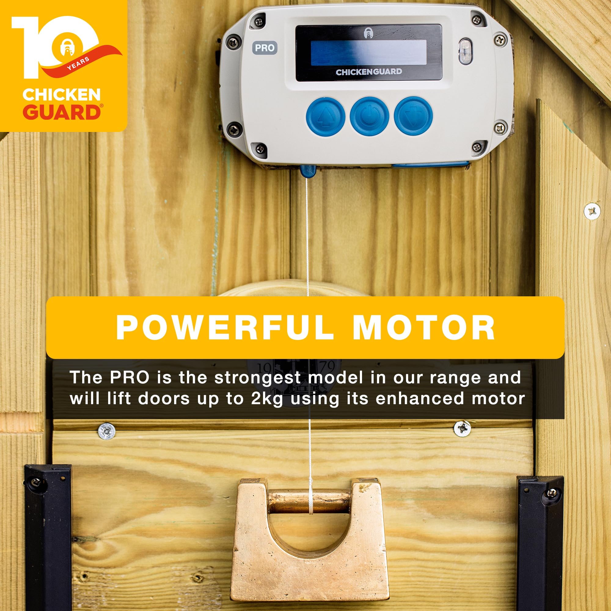 ChickenGuard 9-12V DC power supply option compatible with units.