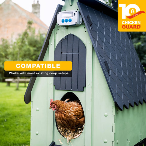 ChickenGuard AA battery kit keeps coop automation running during weather changes.