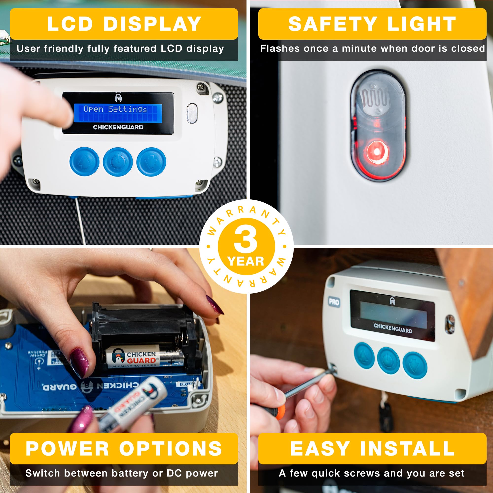 ChickenGuard easy-installation pack helps mounting to your coop quickly.