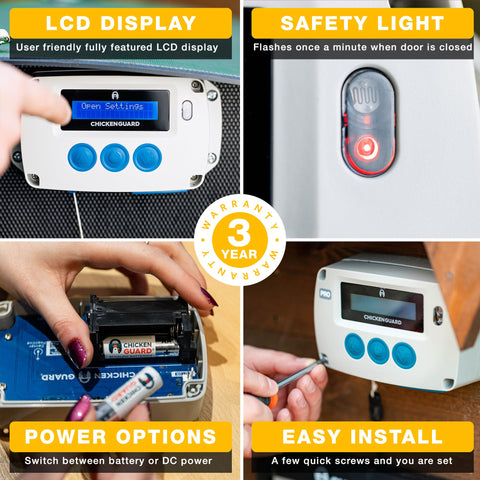 ChickenGuard easy-installation pack helps mounting to your coop quickly.