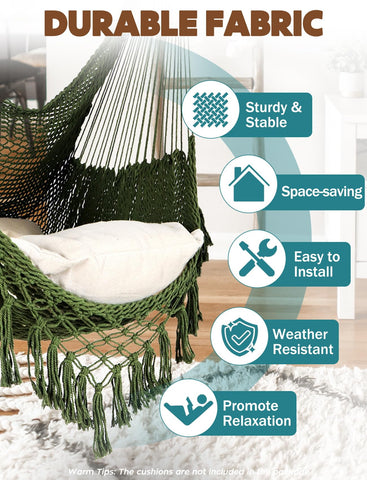 Chihee hammock chair anti slip poles for secure seating