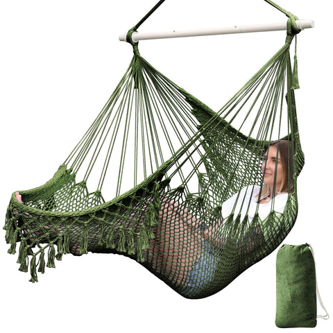 Chihee hammock chair cotton rope weave offers breathable indoor and outdoor comfort