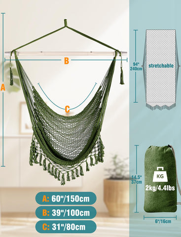 Chihee hammock chair built in footrest for extended lounging