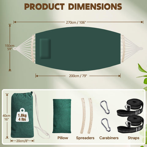 Chihee hammock features sturdy spreader bars for stable, safe entry and exit.