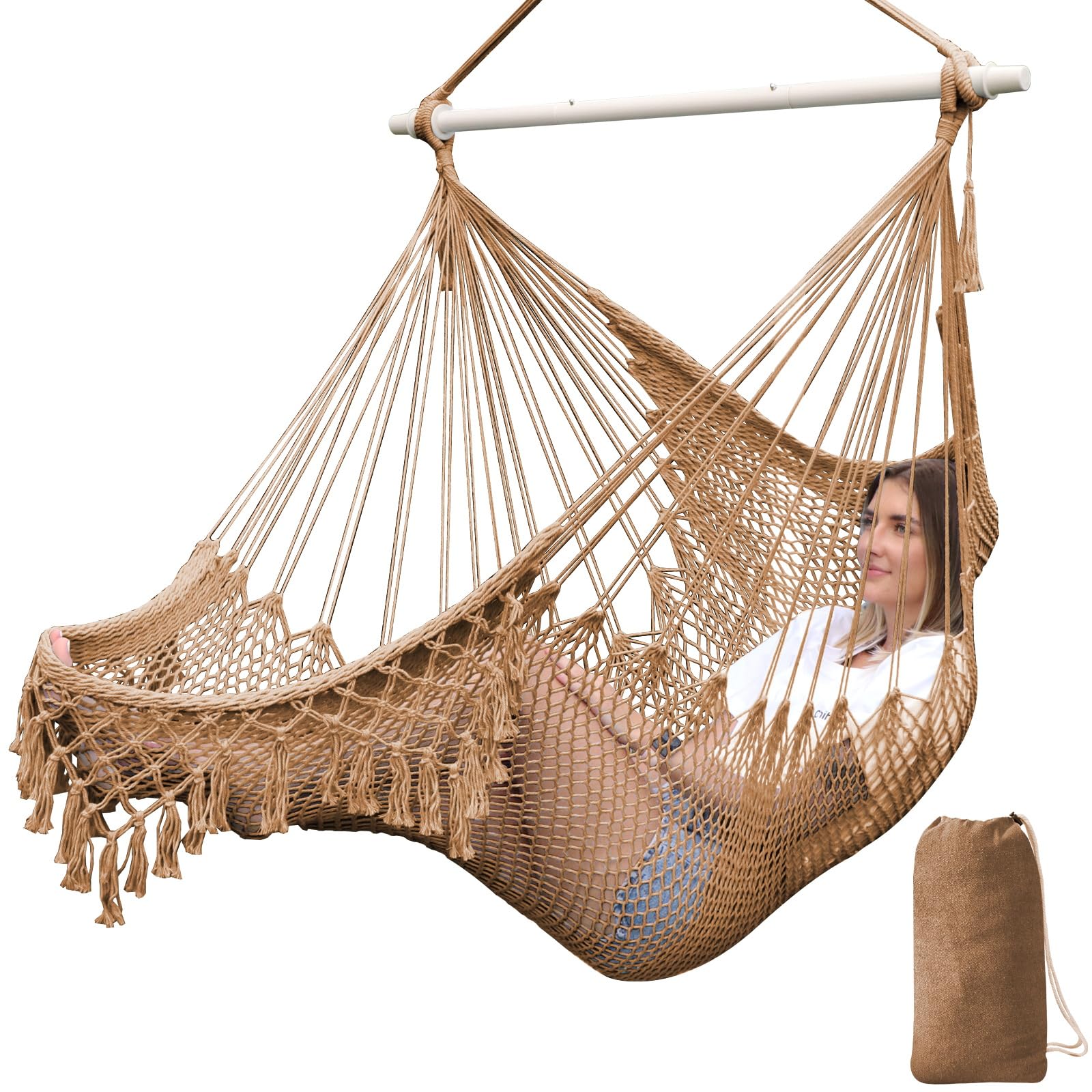 Chihee Hammock Chair cotton rope weave for comfortable indoor lounging