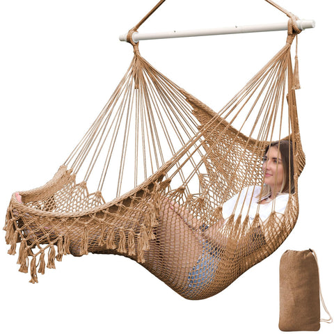 Chihee Hammock Chair cotton rope weave for comfortable indoor lounging