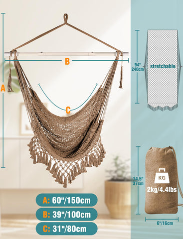 Chihee Hammock Chair suitable for indoor and outdoor spaces