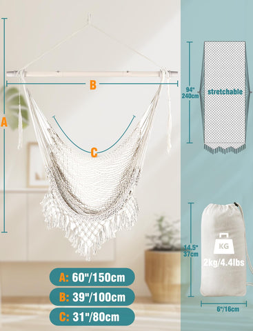 Chihee hammock chair mesh design stays cool and breezy.
