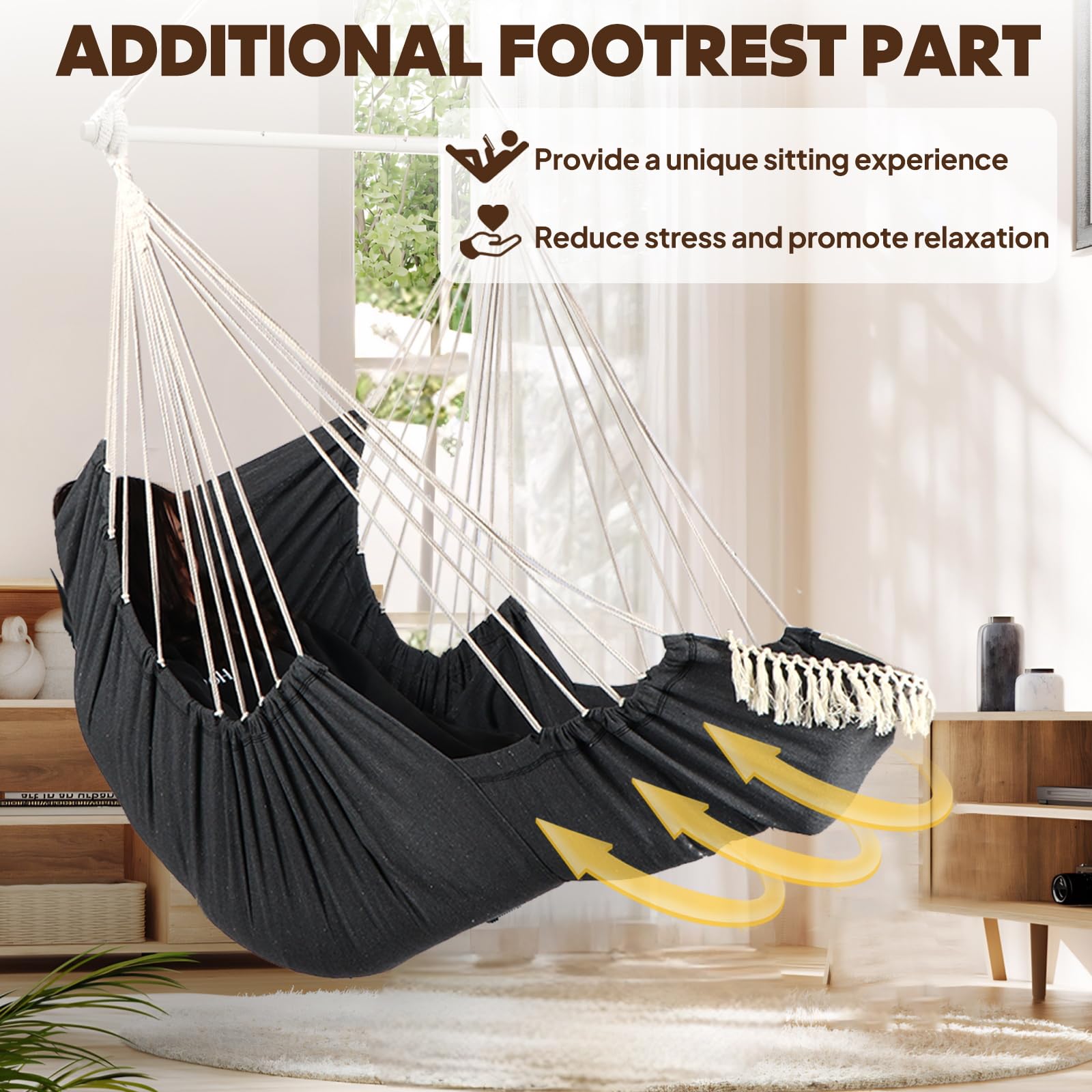 Chihee hammock chair supports up to 500 lbs safely.