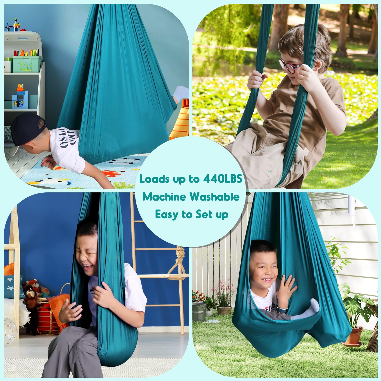 Chihee Sensory Swing 440 lb capacity supports both kids and adults.