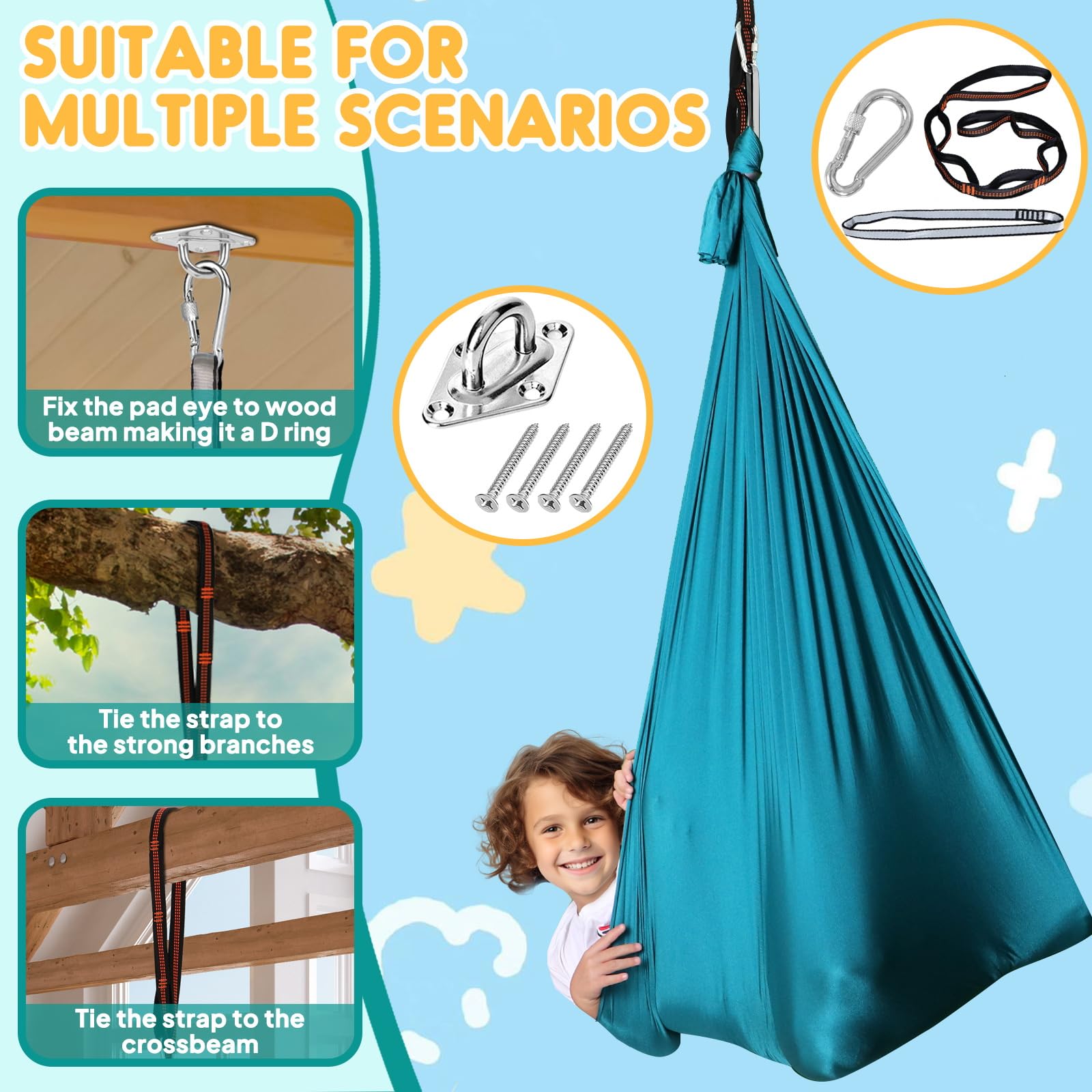 Chihee Sensory Swing installation easy with included hardware.