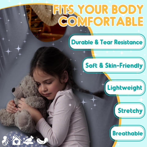 Chihee sensory swing demonstrates therapeutic deep-touch pressure in a cozy setup.