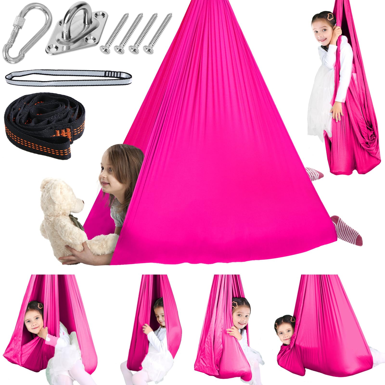 Chihee sensory swing overview showing durable hammock design for calming input.