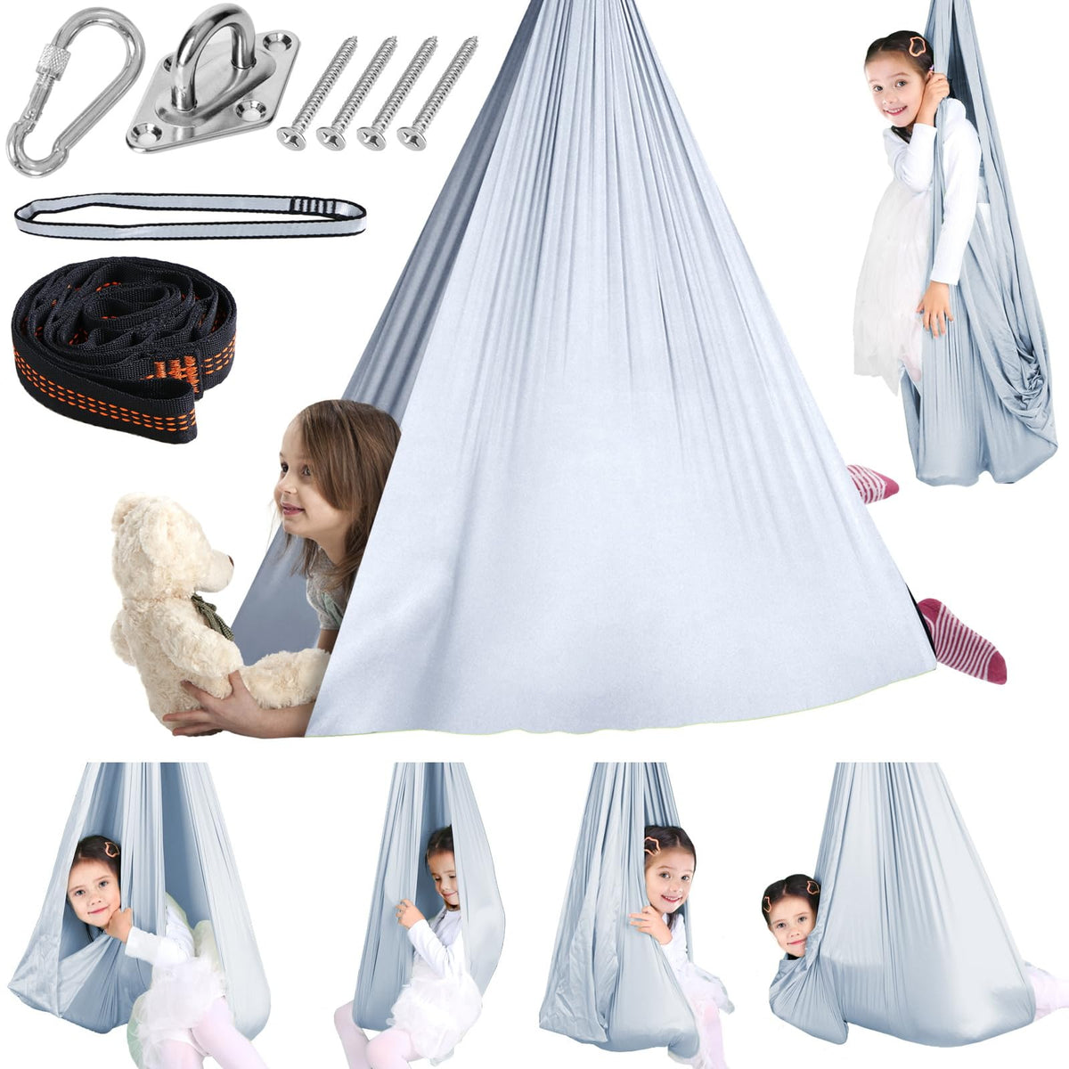 Chihee sensory swing hammock with soft nylon fabric for gentle calming input.