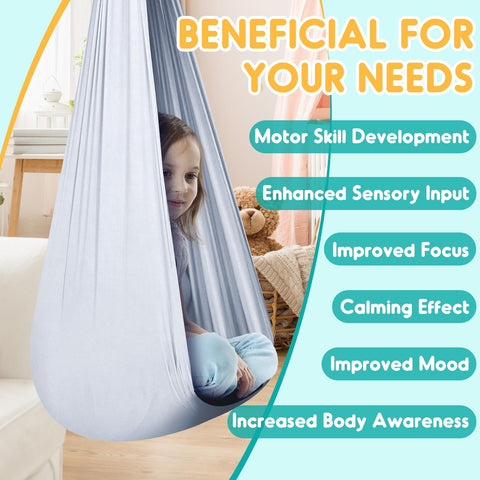Chihee sensory swing's sturdy nylon frame supports up to 440 lbs.