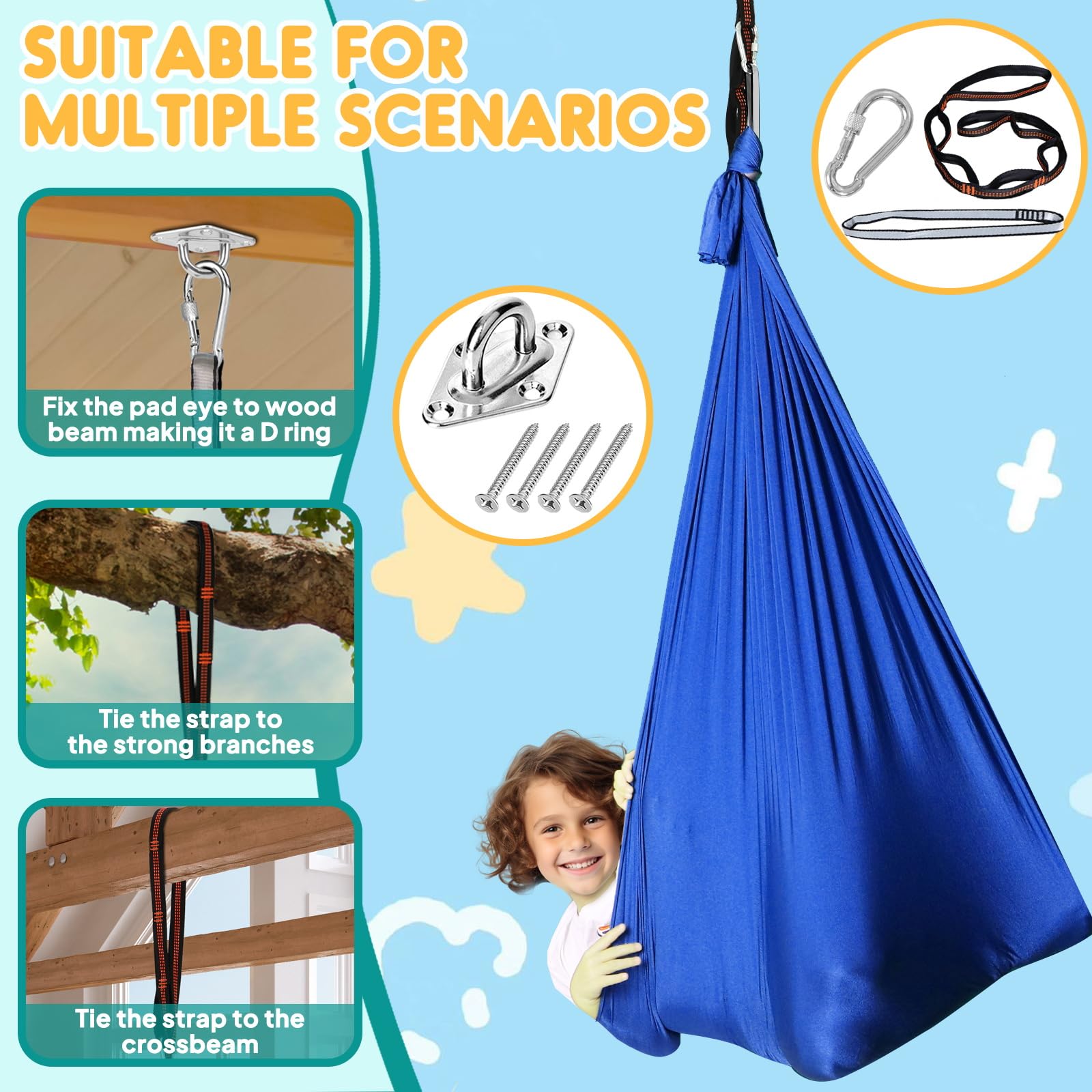 Chihee included carabiner and high-strength webbing for quick hanging.