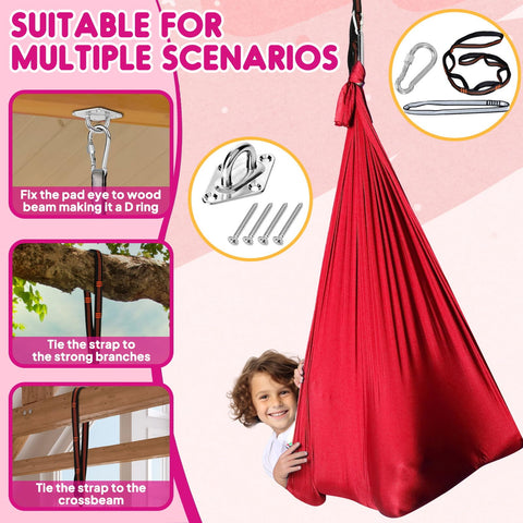 Chihee sensory swing outdoor hanging setup includes carabiner for quick installation.