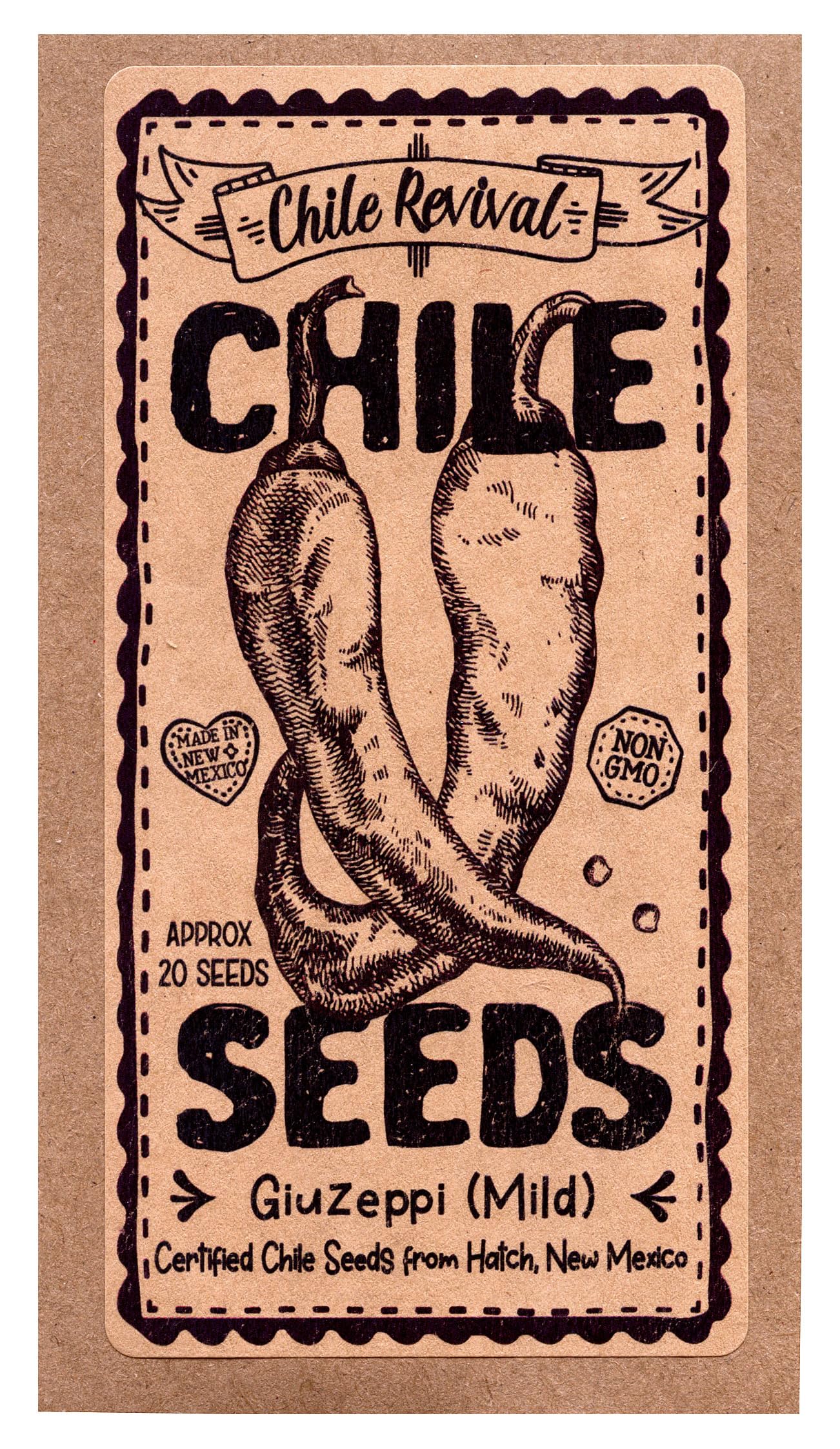 Chile Revival Joe E. Parker seed-pack-front highlighting mild, versatile green chile.