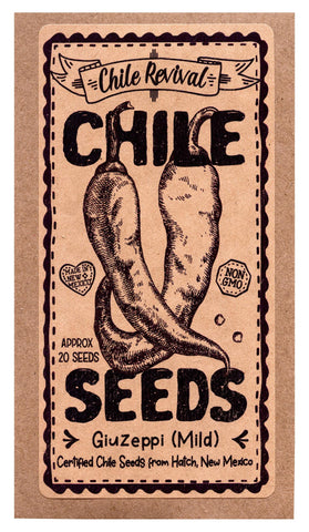 Chile Revival Joe E. Parker seed-pack-front highlighting mild, versatile green chile.