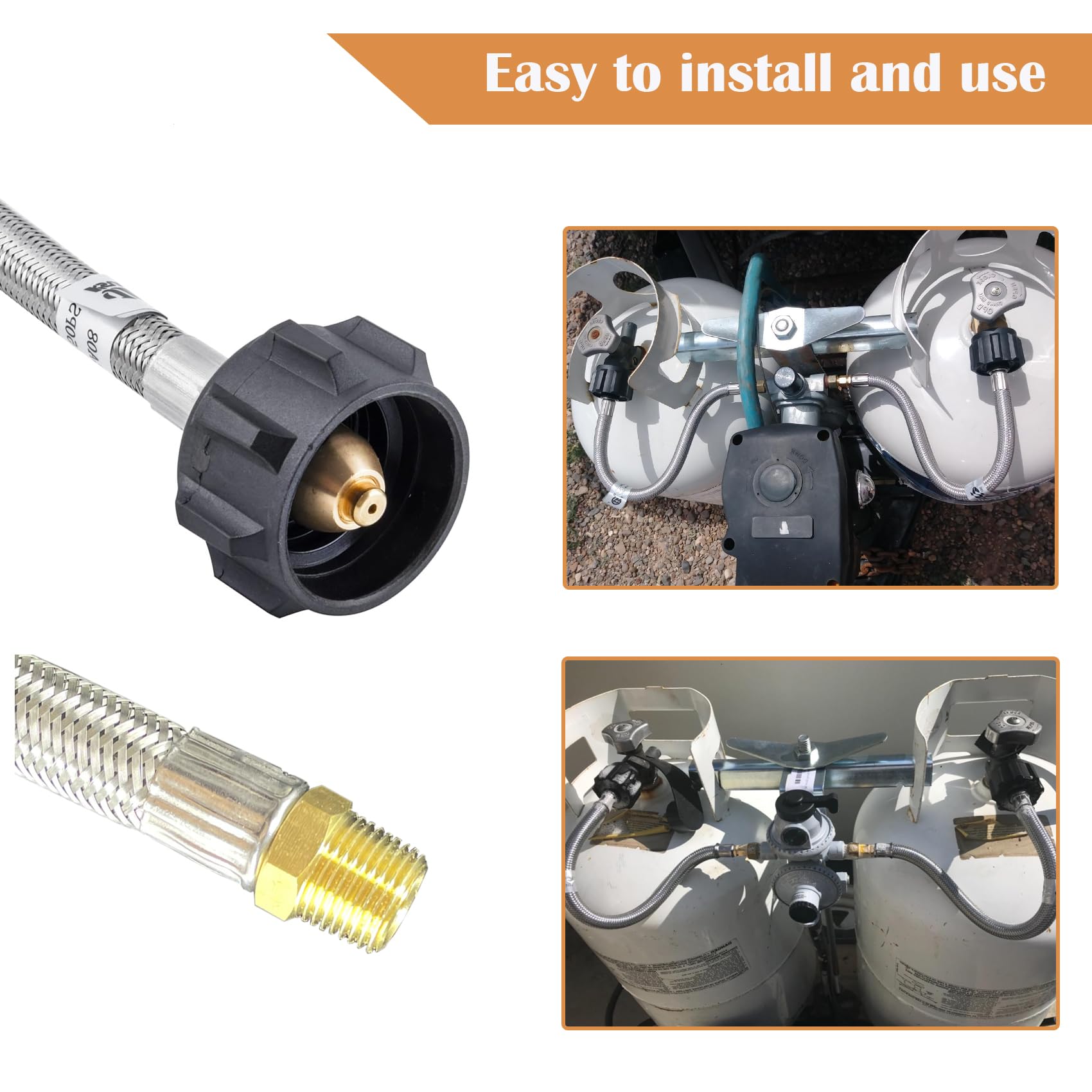 CHILIPILI 1-4-npt rv propane pigtail end demonstrates reliable tight seal.
