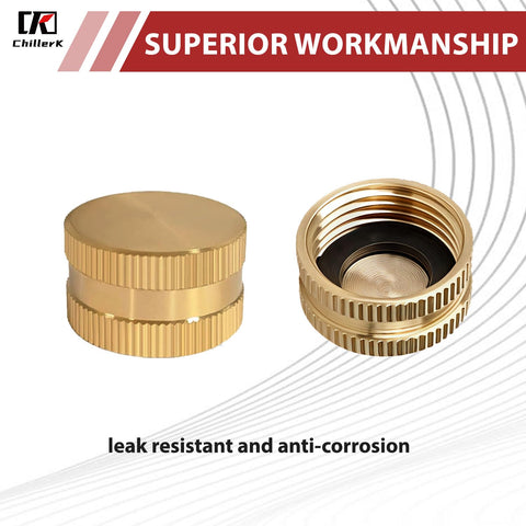 Chillerk brass end cap kit with four washers for versatile hose setups