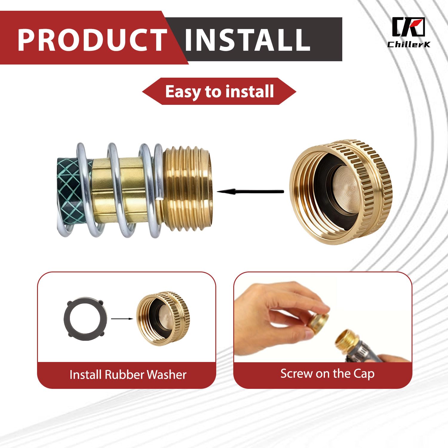 Chillerk garden hose cap protecting outdoor faucet connections