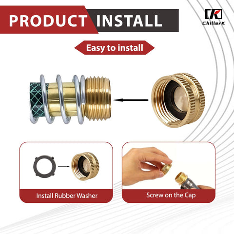 Chillerk garden hose cap protecting outdoor faucet connections