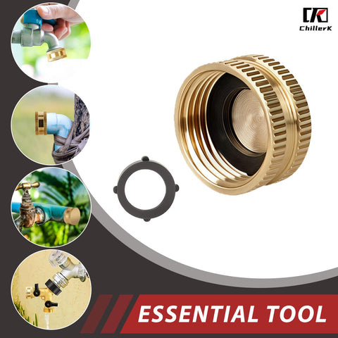 Chillerk brass spigot cap protecting outdoor fittings from corrosion