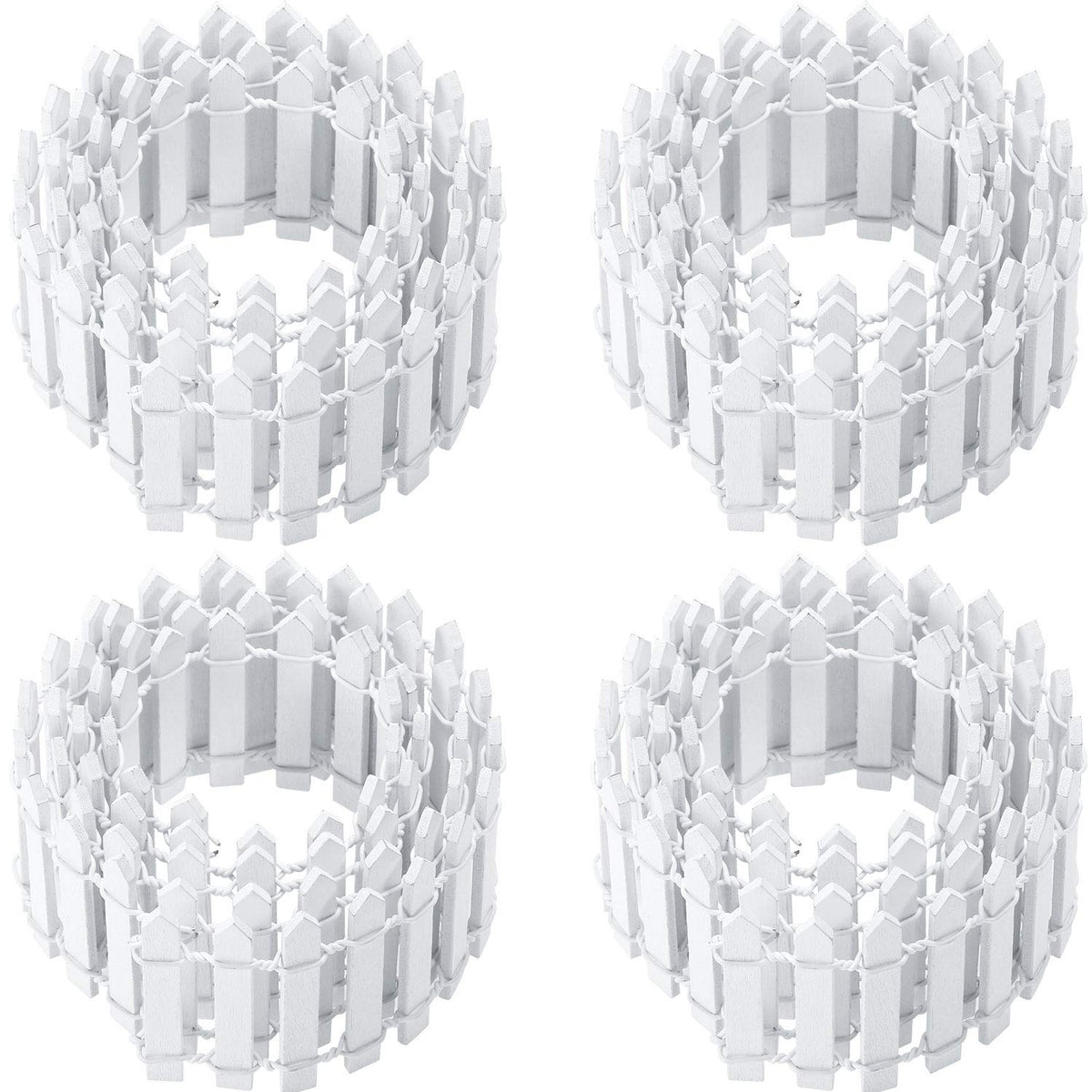 Chinco fairy fence wood picket 35inch white, ideal for fairy gardens and dollhouses.