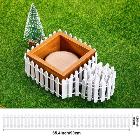 Chinco miniature garden fence wood white, perfect for pots and terrariums.