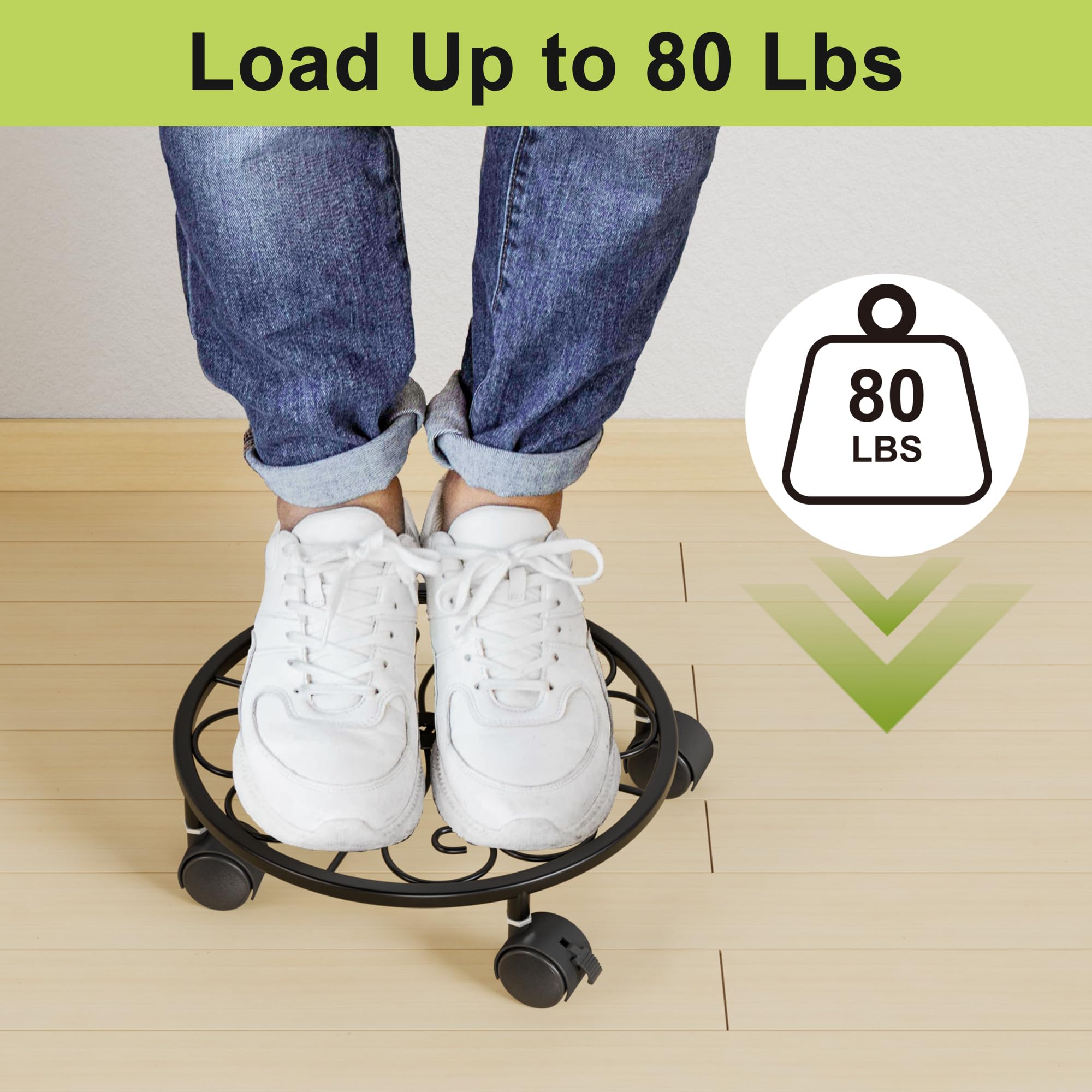 Chinpakden 360-degree wheels provide versatile turning for pots and decor.