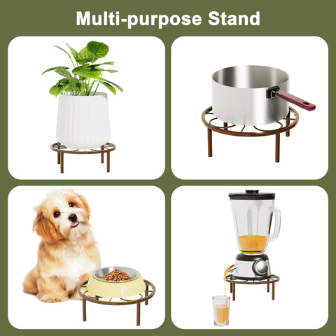 Chinpakden Brown Plant Stand closeup-pattern emphasizes decorative flower motifs.