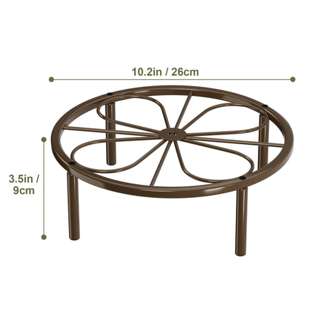 Chinpakden Brown Plant Stand garden-use image highlights outdoor-ready, rust-resistant finish.