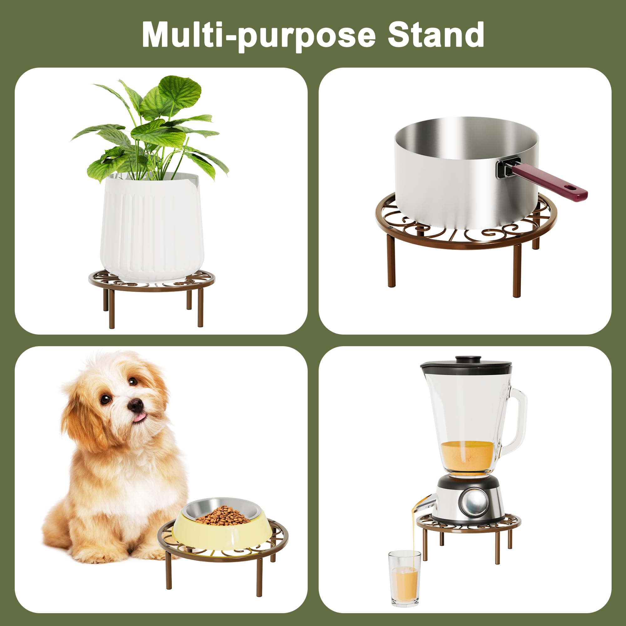 Chinpakden brown plant stand fits compact indoor corners.