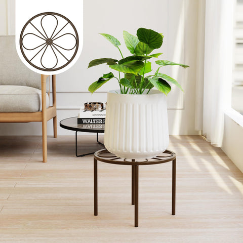 Chinpakden brown plant stand on table elevates greenery for a clean indoor display.